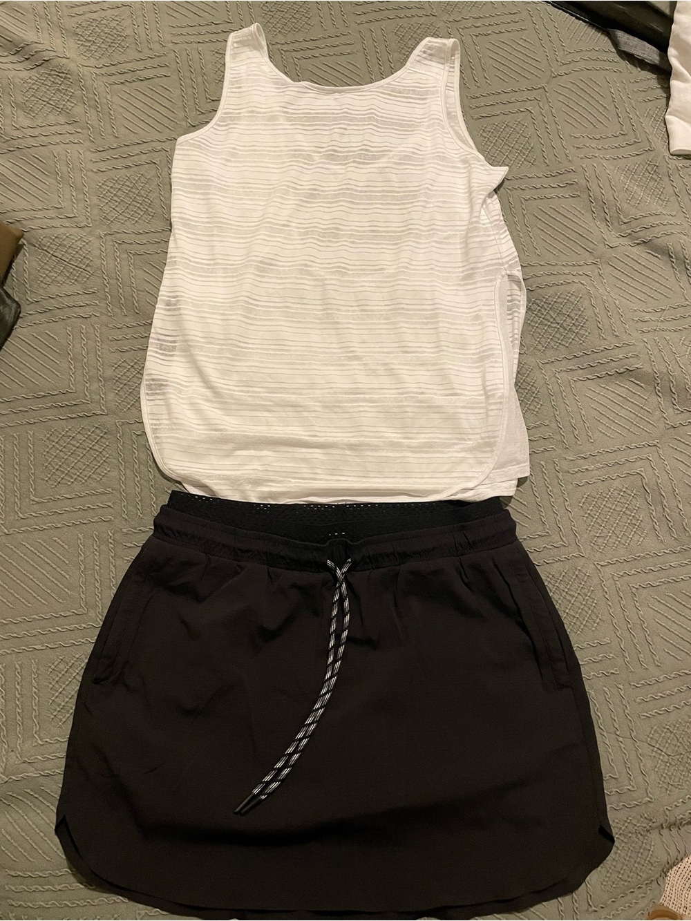 Athleta Black Athletic Skort with White Logo Tag